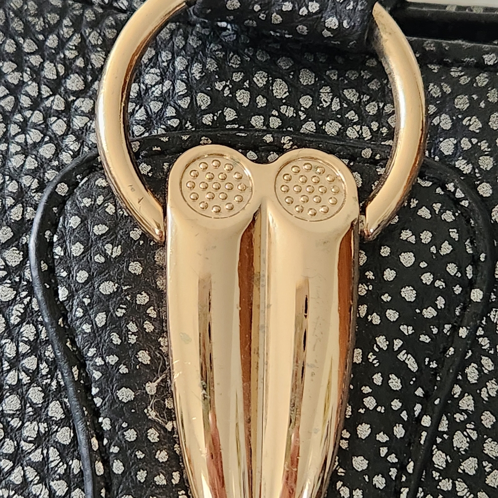 Michael Kors Black Pebbled Leather Satchel with Gold Hardware 22 Inch Straps - Picture 4 of 13